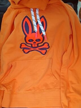 Psycho Bunny Never Worn No Tags  Orange Hoodie with Navy and Pink Logo